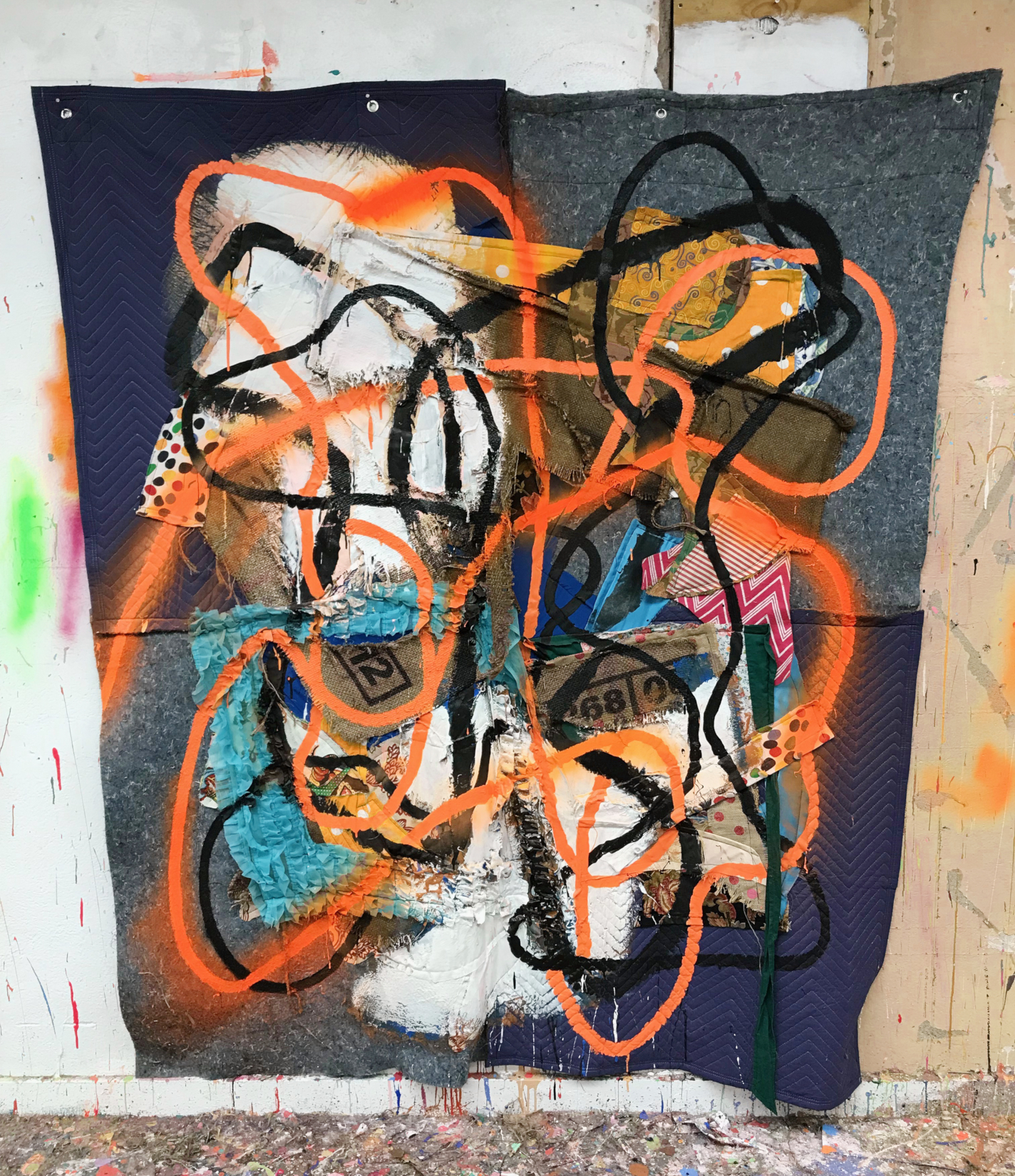 Alan Neider // Line Paintings, Orange Line